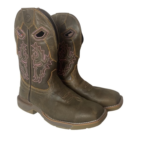 Double H Work Western Women’s phantom rider Boots Brown Leather Size 10 M - Picture 5 of 10